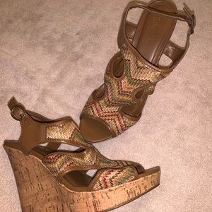 Sbicca Wedges- Boho / southwestern vibe size 8